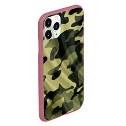 Чехол iPhone 11 Pro матовый Милитари, цвет: 3D-малиновый — фото 2