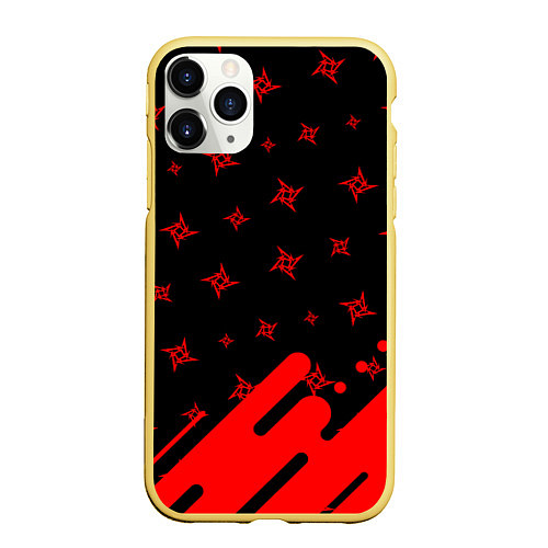 Чехол iPhone 11 Pro матовый METALLICA МЕТАЛЛИКА / 3D-Желтый – фото 1