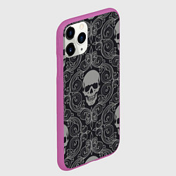 Чехол iPhone 11 Pro матовый Skulls, цвет: 3D-фиолетовый — фото 2
