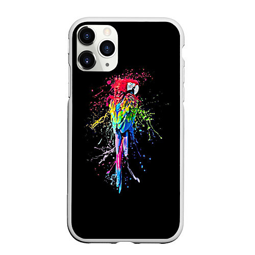 Чехол iPhone 11 Pro матовый Попугай / 3D-Белый – фото 1