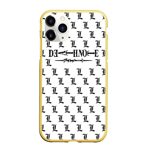 Чехол iPhone 11 Pro матовый Death Note / 3D-Желтый – фото 1