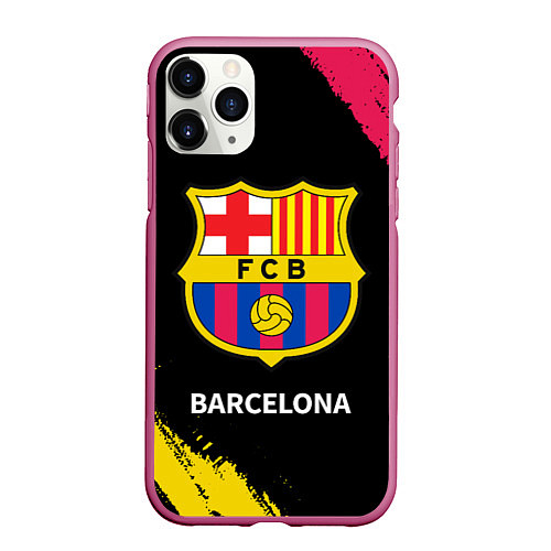 Чехол iPhone 11 Pro матовый BARCELONA БАРСЕЛОНА / 3D-Малиновый – фото 1