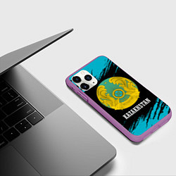 Чехол iPhone 11 Pro матовый KAZAKHSTAN КАЗАХСТАН, цвет: 3D-фиолетовый — фото 2