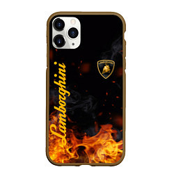 Чехол iPhone 11 Pro матовый LAMBORGHINI, цвет: 3D-коричневый