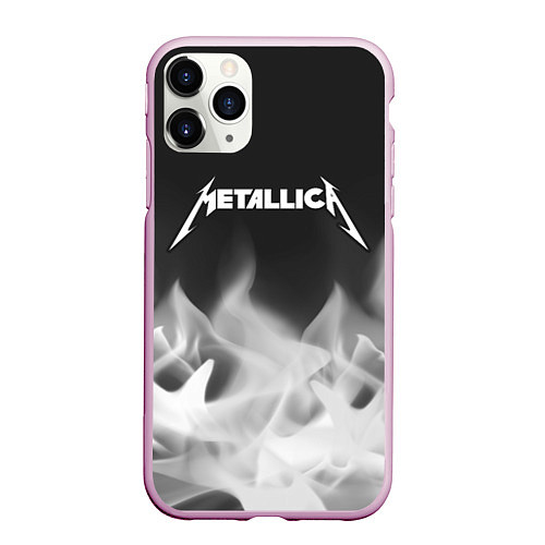 Чехол iPhone 11 Pro матовый METALLICA МЕТАЛЛИКА / 3D-Розовый – фото 1