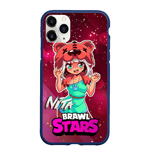 Чехол iPhone 11 Pro матовый Nita Brawl Stars / 3D-Тёмно-синий – фото 1