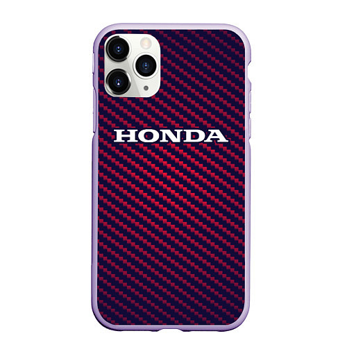 Чехол iPhone 11 Pro матовый HONDA ХОНДА / 3D-Светло-сиреневый – фото 1