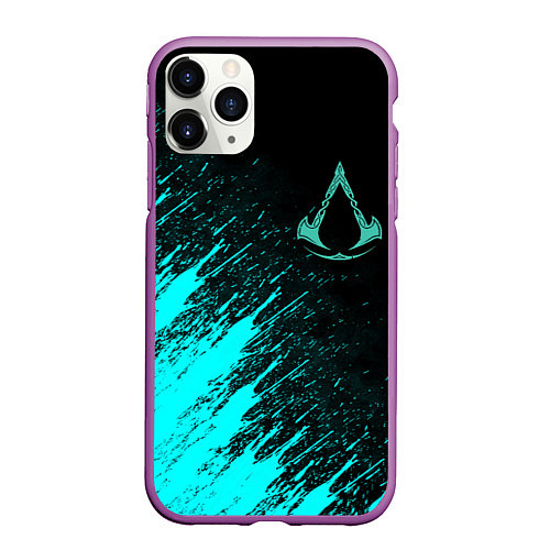 Чехол iPhone 11 Pro матовый Assassins Creed Valhalla / 3D-Фиолетовый – фото 1