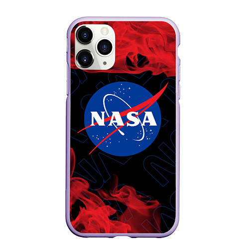 Чехол iPhone 11 Pro матовый NASA НАСА / 3D-Светло-сиреневый – фото 1