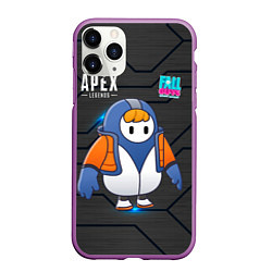 Чехол iPhone 11 Pro матовый Fall guys apex legends, цвет: 3D-фиолетовый