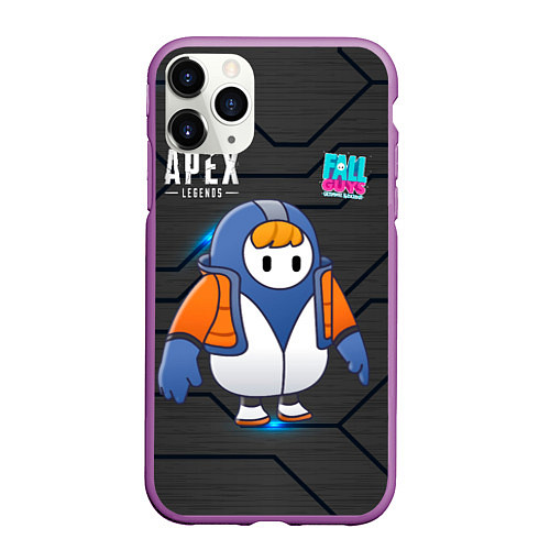 Чехол iPhone 11 Pro матовый Fall guys apex legends / 3D-Фиолетовый – фото 1