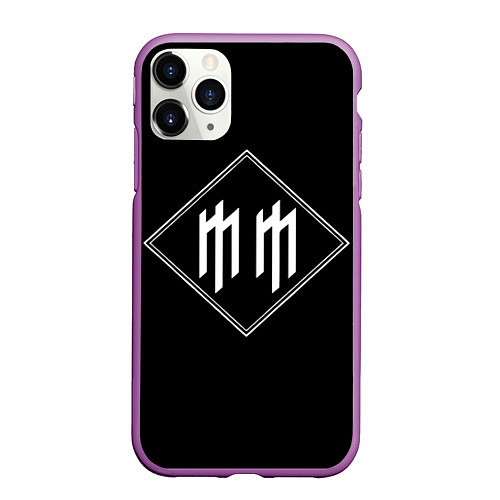 Чехол iPhone 11 Pro матовый Marilyn Manson / 3D-Фиолетовый – фото 1