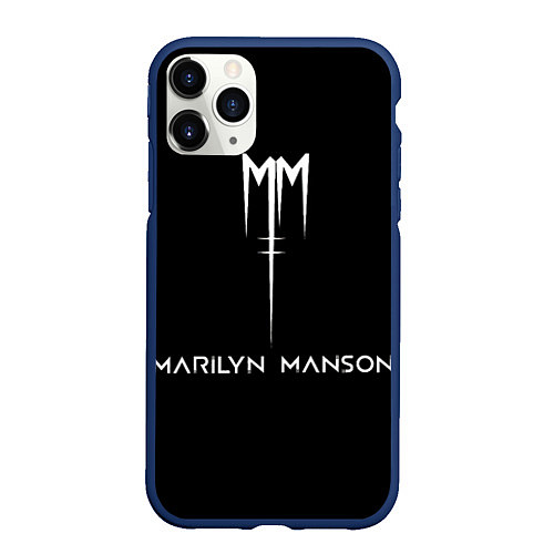 Чехол iPhone 11 Pro матовый Marilyn Manson / 3D-Тёмно-синий – фото 1