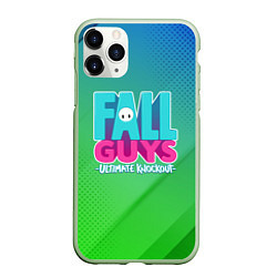 Чехол iPhone 11 Pro матовый FALL GUYS, цвет: 3D-салатовый