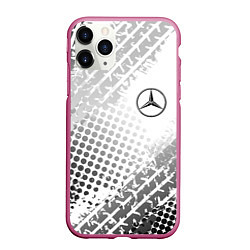 Чехол iPhone 11 Pro матовый Mercedes-Benz, цвет: 3D-малиновый