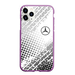 Чехол iPhone 11 Pro матовый Mercedes-Benz, цвет: 3D-фиолетовый