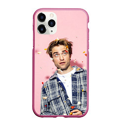 Чехол iPhone 11 Pro матовый ROBERT PATTINSON, цвет: 3D-малиновый