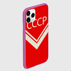Чехол iPhone 11 Pro матовый СССР хоккейная форма, цвет: 3D-фиолетовый — фото 2