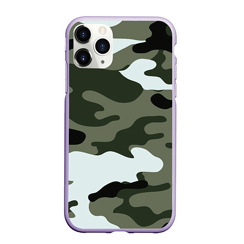 Чехол iPhone 11 Pro матовый Camouflage 2 / 3D-Светло-сиреневый – фото 1