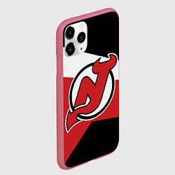Чехол iPhone 11 Pro матовый Нью-Джерси Девилз, цвет: 3D-малиновый — фото 2