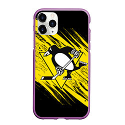 Чехол iPhone 11 Pro матовый Pittsburgh Penguins Sport, цвет: 3D-фиолетовый