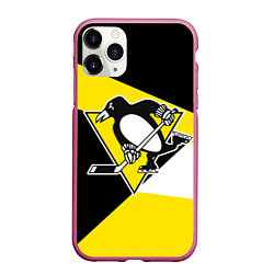 Чехол iPhone 11 Pro матовый Pittsburgh Penguins Exclusive, цвет: 3D-малиновый