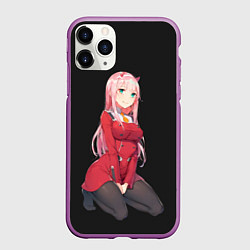 Чехол iPhone 11 Pro матовый ZeroTwo Darling in the Franx, цвет: 3D-фиолетовый