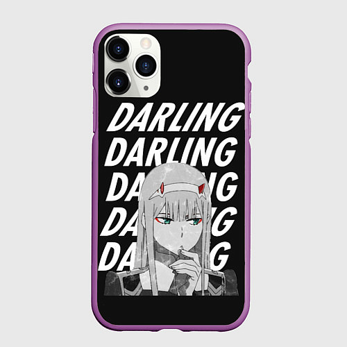 Чехол iPhone 11 Pro матовый ZeroTwo Darling in the Franx / 3D-Фиолетовый – фото 1