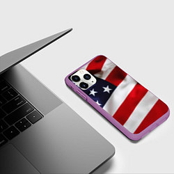 Чехол iPhone 11 Pro матовый США USA, цвет: 3D-фиолетовый — фото 2