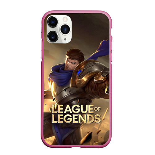 Чехол iPhone 11 Pro матовый League of legends Гарен / 3D-Малиновый – фото 1