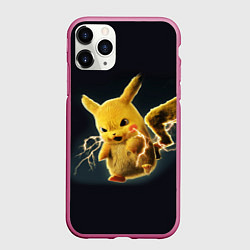 Чехол iPhone 11 Pro матовый Pikachu Pika Pika, цвет: 3D-малиновый