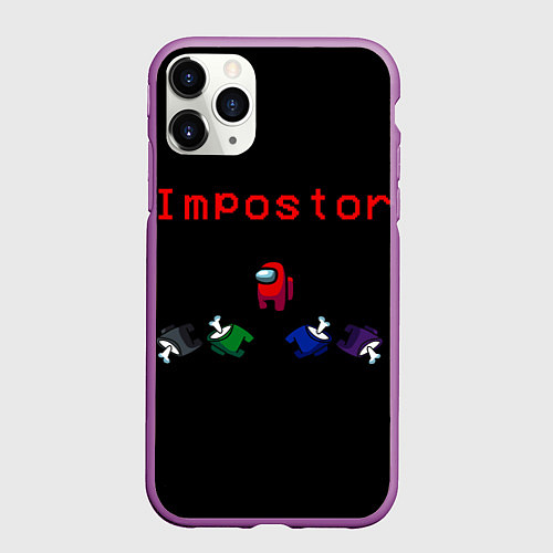 Чехол iPhone 11 Pro матовый Among Us / 3D-Фиолетовый – фото 1