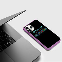 Чехол iPhone 11 Pro матовый Among us, цвет: 3D-фиолетовый — фото 2