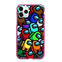 Чехол iPhone 11 Pro матовый Among us, цвет: 3D-малиновый