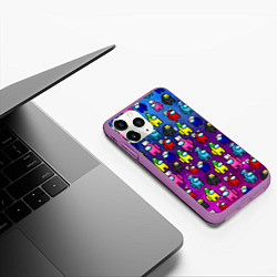 Чехол iPhone 11 Pro матовый AMONG US, цвет: 3D-фиолетовый — фото 2