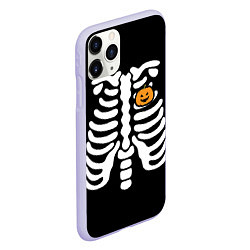 Чехол iPhone 11 Pro матовый Halloween, цвет: 3D-светло-сиреневый — фото 2