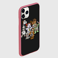 Чехол iPhone 11 Pro матовый Страшные Мишки, цвет: 3D-малиновый — фото 2