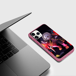 Чехол iPhone 11 Pro матовый UNDERTALE, цвет: 3D-малиновый — фото 2