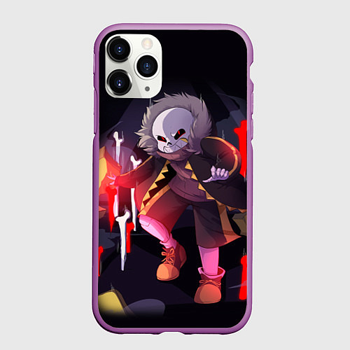 Чехол iPhone 11 Pro матовый UNDERTALE / 3D-Фиолетовый – фото 1