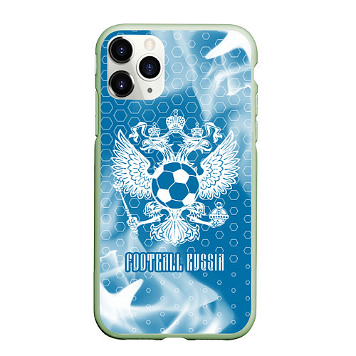 Чехол iPhone 11 Pro матовый FOOTBALL RUSSIA Футбол / 3D-Салатовый – фото 1