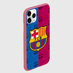 Чехол iPhone 11 Pro матовый FC BARCELONA, цвет: 3D-малиновый — фото 2