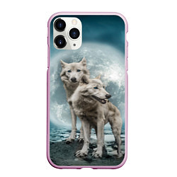 Чехол iPhone 11 Pro матовый Волки альбиносы, цвет: 3D-розовый