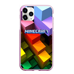 Чехол iPhone 11 Pro матовый Minecraft - pattern, цвет: 3D-розовый