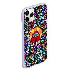 Чехол iPhone 11 Pro матовый Among Us SHHHHHHH!, цвет: 3D-светло-сиреневый — фото 2