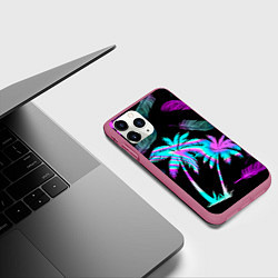 Чехол iPhone 11 Pro матовый Неоновое лето, цвет: 3D-малиновый — фото 2