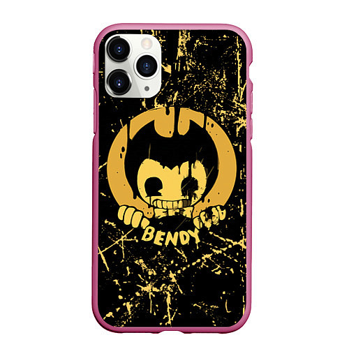 Чехол iPhone 11 Pro матовый Bendy And The Ink Machine / 3D-Малиновый – фото 1