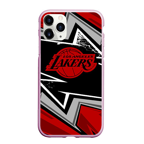 Чехол iPhone 11 Pro матовый LA LAKERS RED / 3D-Розовый – фото 1