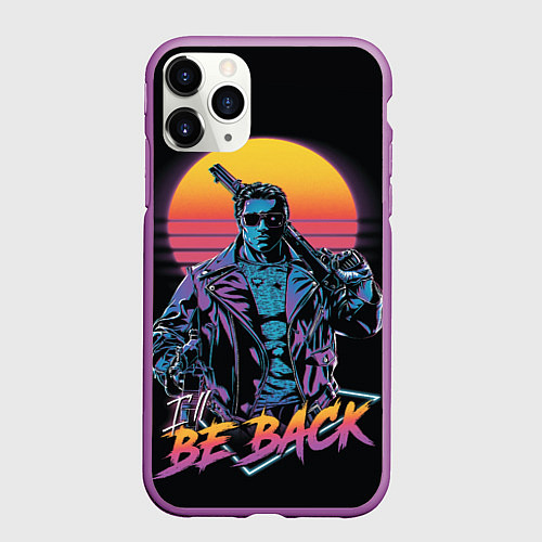 Чехол iPhone 11 Pro матовый I WILL BE BACK TERMINATOR / 3D-Фиолетовый – фото 1