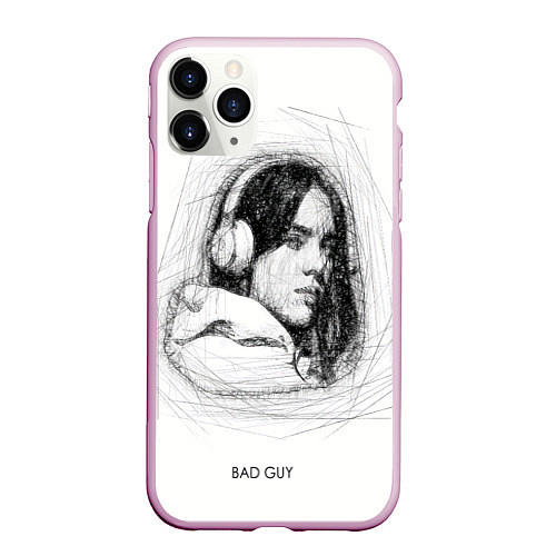 Чехол iPhone 11 Pro матовый Billie Eilish карандаш / 3D-Розовый – фото 1