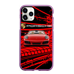 Чехол iPhone 11 Pro матовый PORSCHE, цвет: 3D-фиолетовый